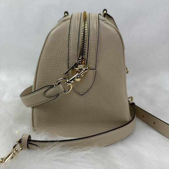 Coach Rowan Large Satchel Bag Crossbody CV960 In Leather/Gold/Ivory NWT - Picture 4 of 8